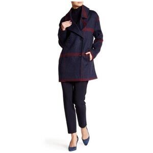 Tommy Hilfiger Plaid Double Breasted Coat